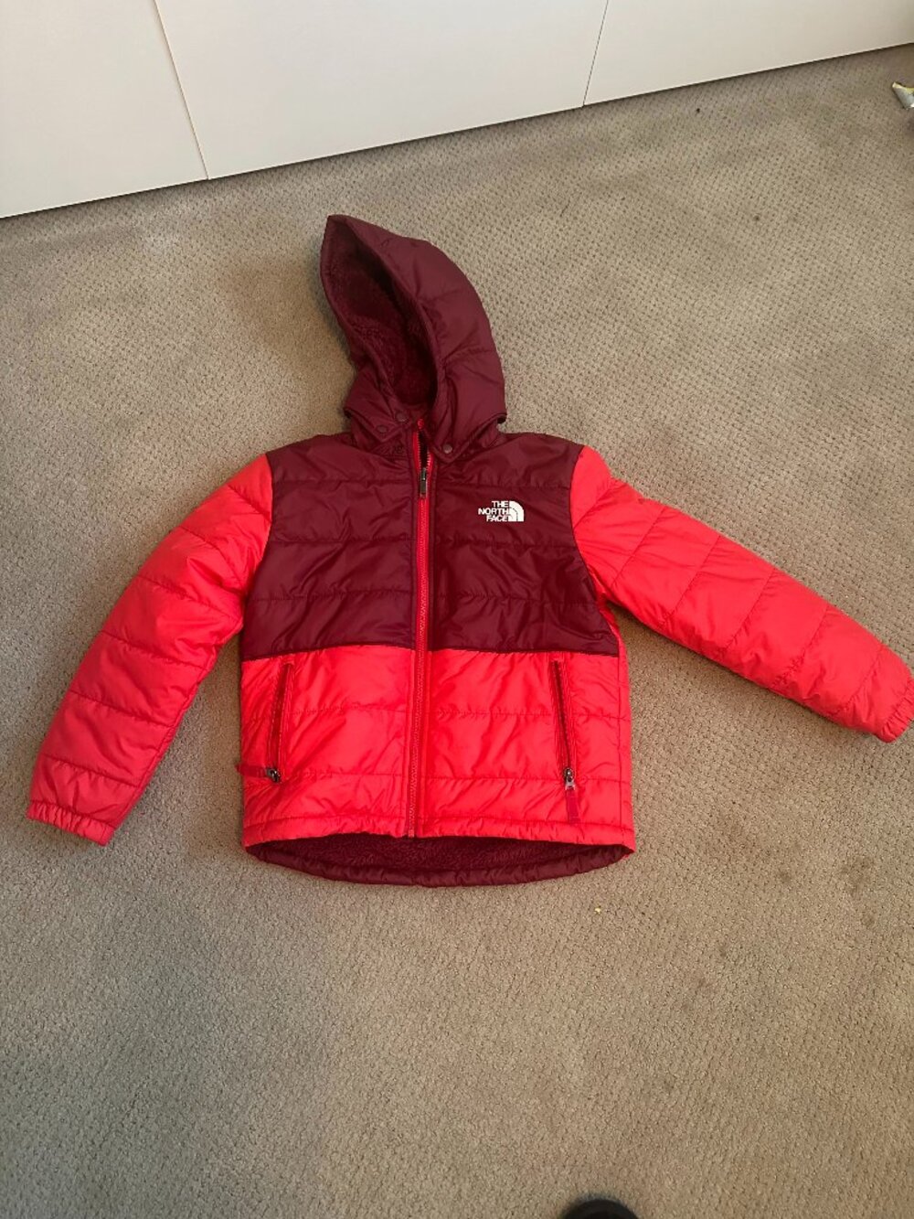 The North Face Reversible Mount Chimbo Hooded Jacket Kids Medium 10 Full Zip